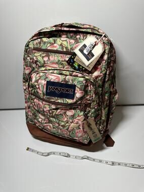 New NWT vintage style floral Jansport floral large backpack brown pink flower